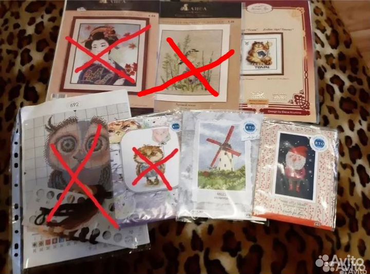 Остатки наборов для вышивания