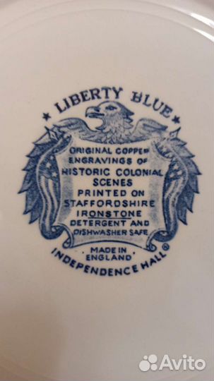 Тарелки Staffordshire Liberty Blue. Антиквариат