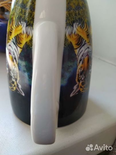 Кружка с тигрятами коралл