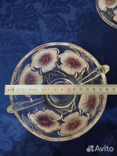 Конфетница цветное стекло СССР