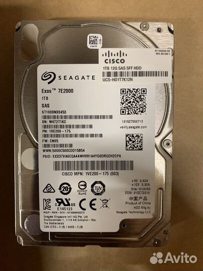 Жесткий диск Seagate Exos 7E2000 1Tb SAS
