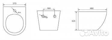 Биде подвесное Azario Grado черный AZ-0046
