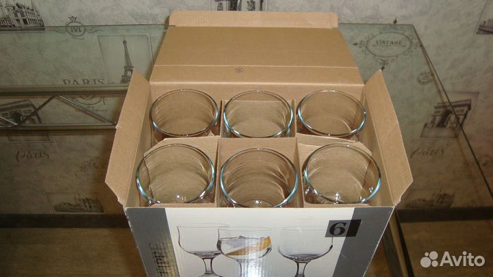 Фужеры 6 штук в коробке новые