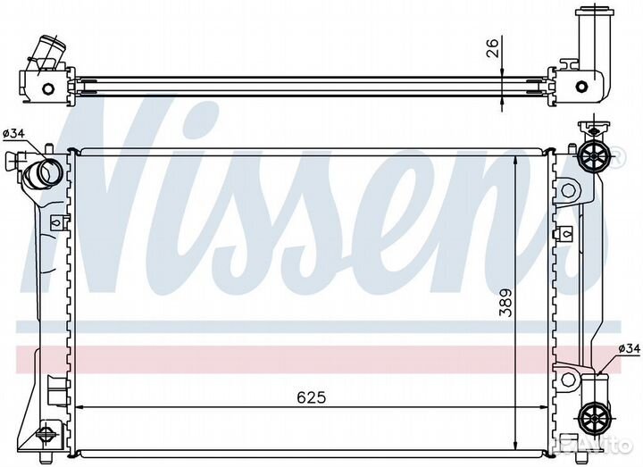 Радиатор охлаждения двс toyota avensis (2003) aven