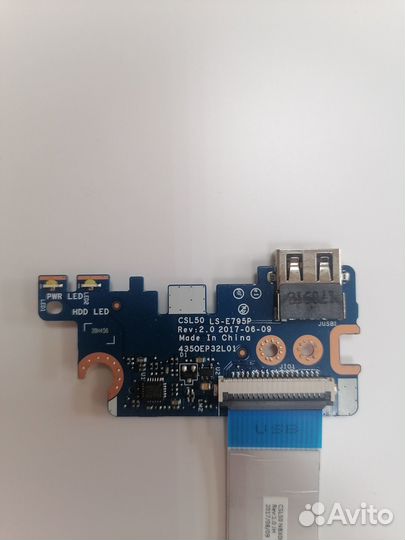 Плата usb, картридер ноутбука HP 15-BS, 15-ra, LS