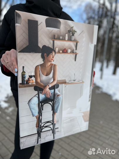 Портрет по фото на холсте