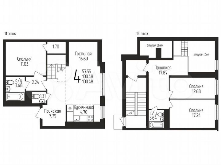 4-к. квартира, 100,4 м², 11/12 эт.