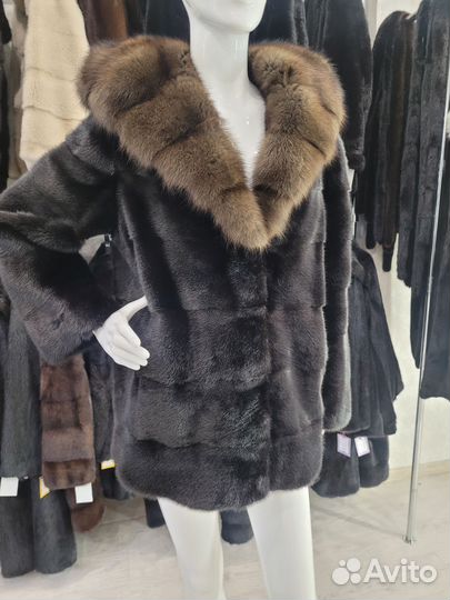 Шуба норковая с соболем 48-50