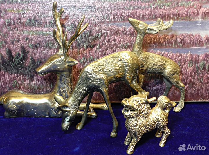 Дракон.Лунма.Лось.Лошадь.Статуэтка.Латунь.Декор