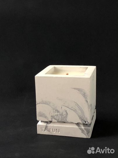 Свеча ароматическая в стакане из гипса