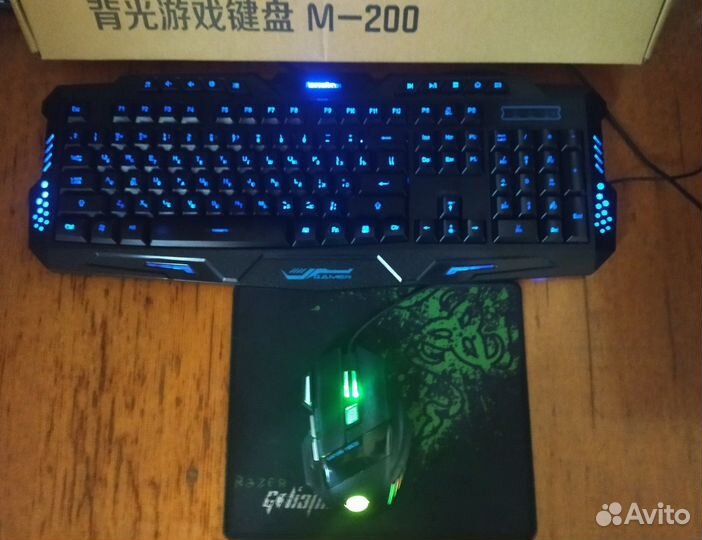 Игровые клавиатура+мышь+коврик