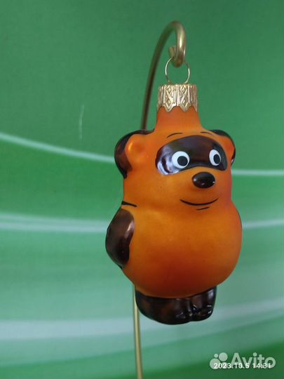 Елочная стеклянная игрушка Винни-Пух