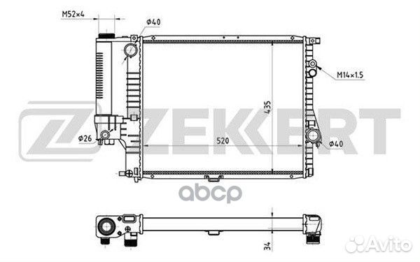 Радиатор охл. дв. BMW 5 (E39) 95- mk-1003 Zekkert