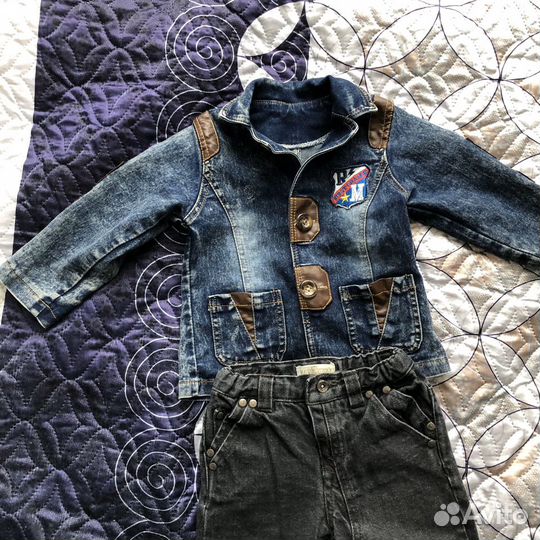 Ветровка и штаны, джинсовый костюм