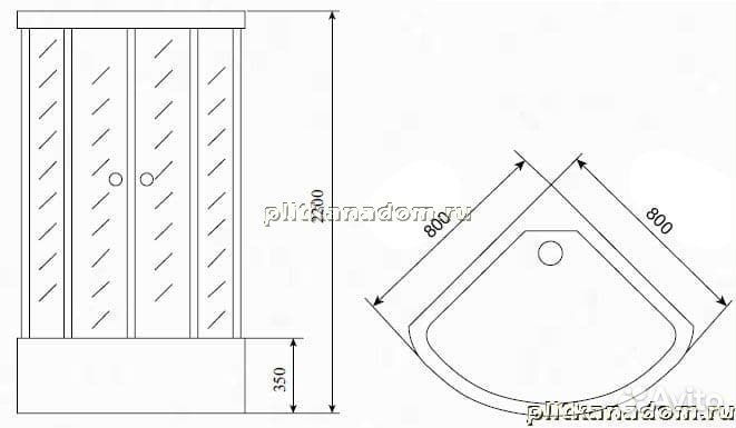 Timo T-1180 Душевая кабина 80x80x220