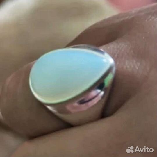 Кольцо Перстень с Лунным Камнем Форма Капля Новое
