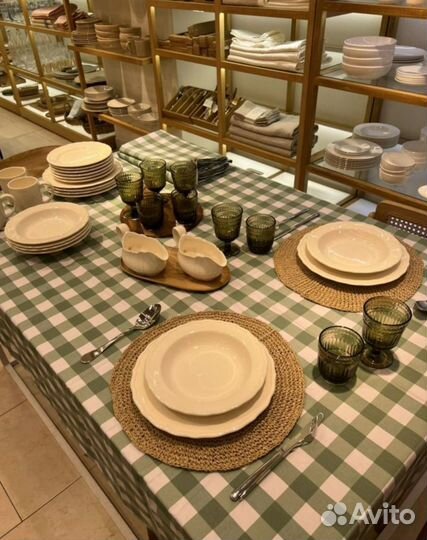 Zara home скатерти оригинал лен/хлопок новые