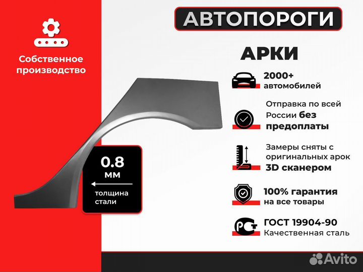 Комплект арок ремонтных Toyota Corolla (E140/E150)