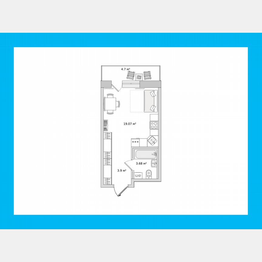 Квартира-студия, 26,7 м², 11/21 эт.