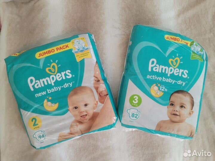 Подгузники Pampers 2 и Pampers 3