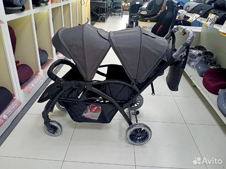 Коляска прогулочная для двойни Luxmom T 19 Black