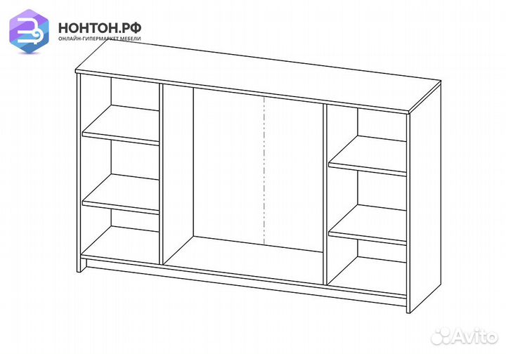 Комод с дверцами Сириус со стеклом и 3 ящиками сон