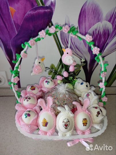 Пасха,вязанные подставки для яиц