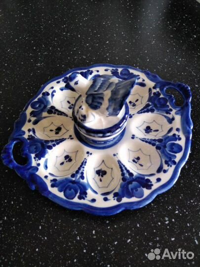 Пасхальный набор тарелка для яиц и солонка