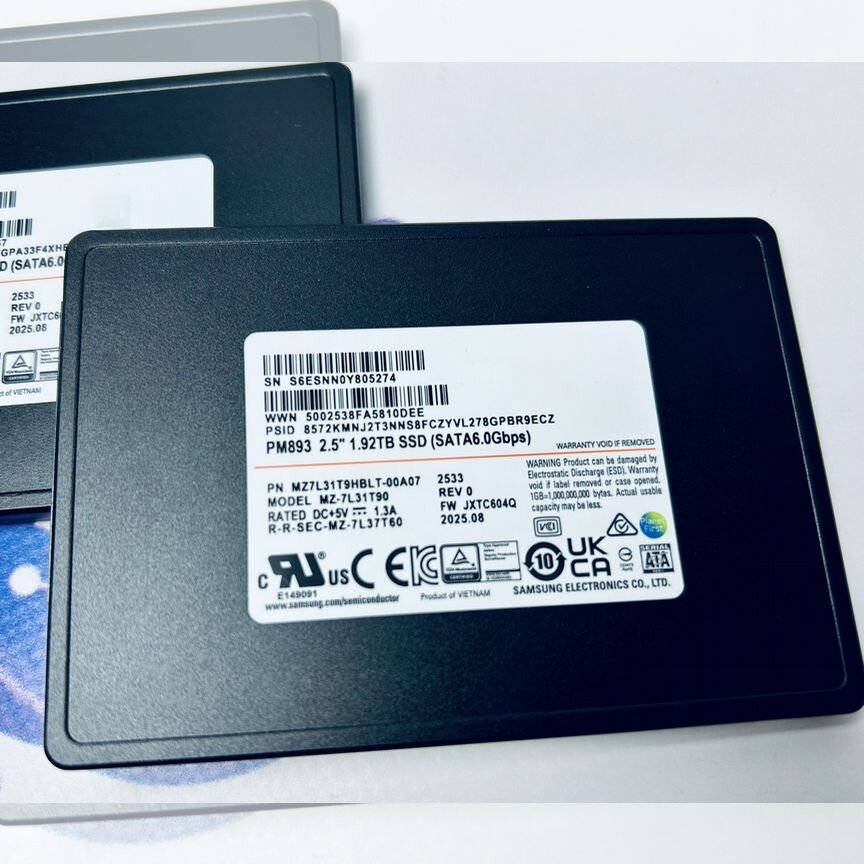 [PM893] Ssd Sata Samsung 1.92tb Новые Pm893