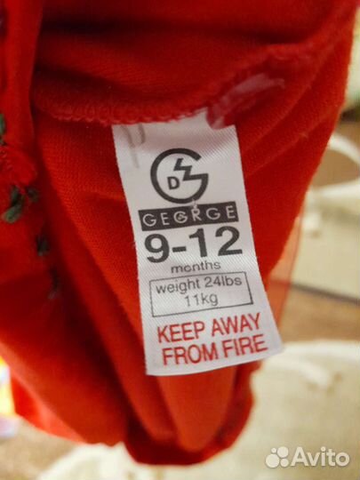 Платье на девочку бархатное на 9-12 мес