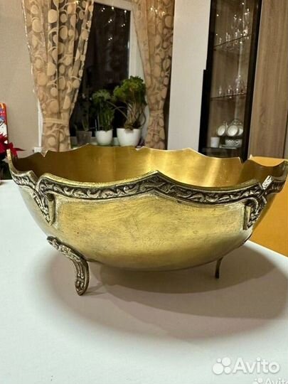 Ваза для фруктов латунь винтаж Индия СССР