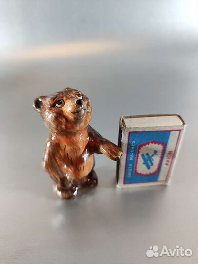 Медвежонок Ярославская майолика керамика темный