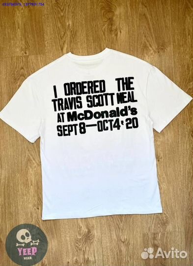 Футболка Travis Scott оверсайз L XL белая (Арт.26507)