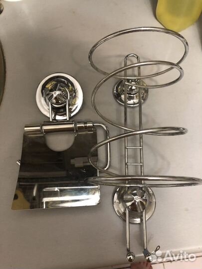 Держатель для фена и туал бумаги на липучке