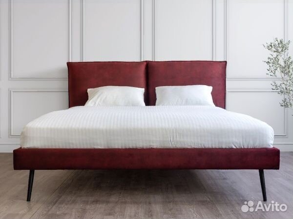 Кровать Сильвия 160х200 Бордо, велюр