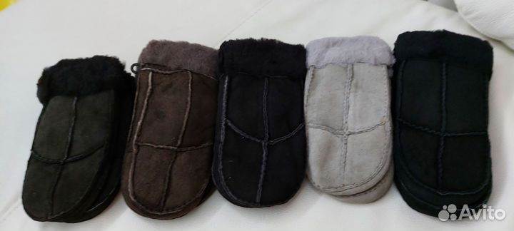 Дублёные женские варежки натуральные