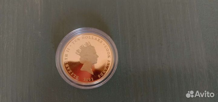 Золотая монета Острова Кука Колпица