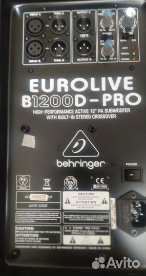 Активный сабвуфер Behringer d1200b PRO