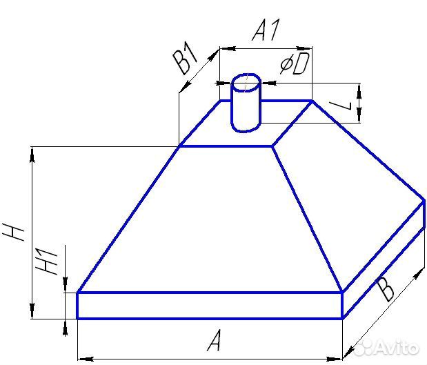 Вытяжной зонт из нержавейки(нержавеющей стали)