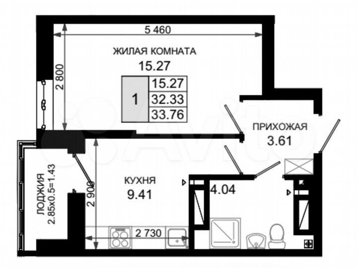 1-к. квартира, 33,8 м², 19/25 эт.