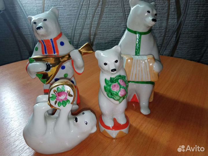 Статуэтки цирковые медведи Дулево