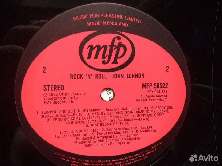 John Lennon – Rock 'N' Roll UK LP(Винил)