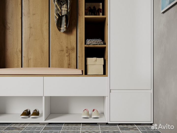 Прихожая Прага лдсп тумба с вешалкой