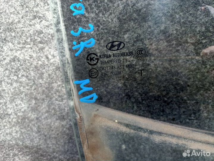 Стекло двери заднее правое Hyundai Elantra MD G4FG