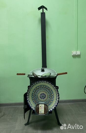 Полный комплект Казан + печь с трубой и дверцей