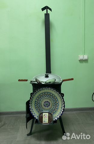 Полный комплект Казан + печь с трубой и дверцей