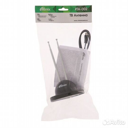 Антенна ritmix RTA-00 комнатная, пассивная