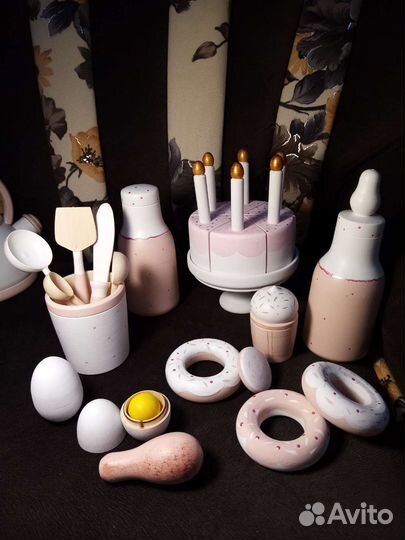 Посудка детская для игры. Дерево липа