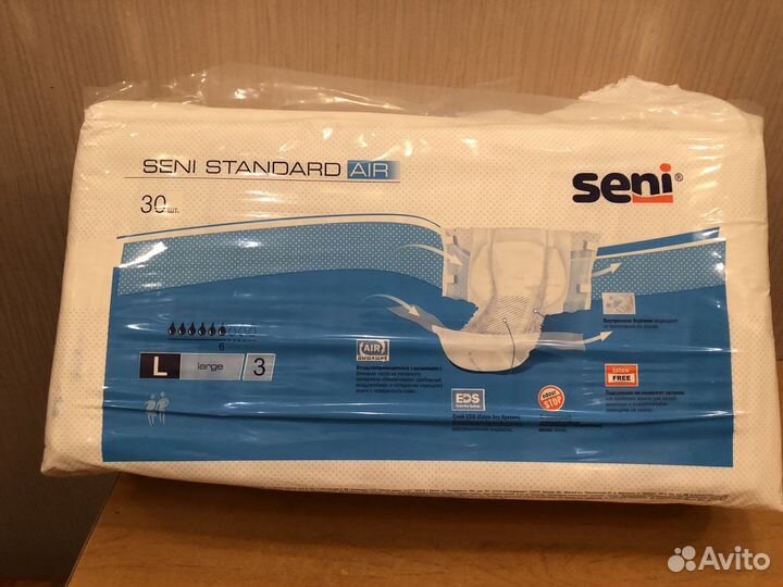 Памперсы для взрослых seni L 30 шт