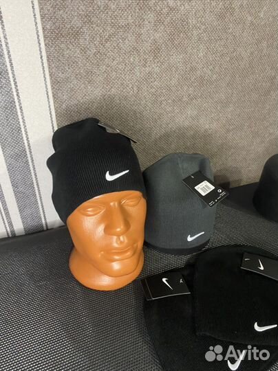 Шапка nike черная серая (в профиле больше)